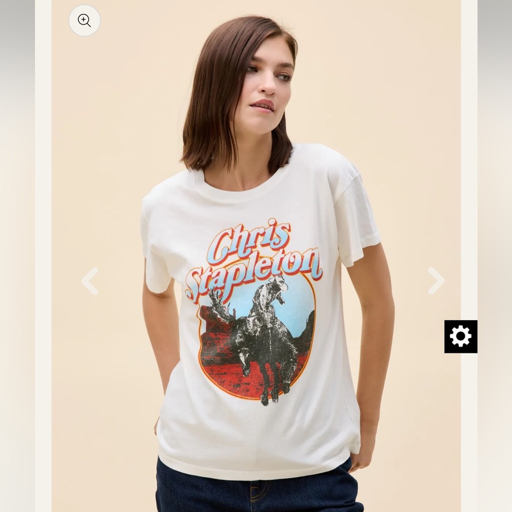Daydreamer Chris Stapleton hourse and canyons tour tee in vintage white